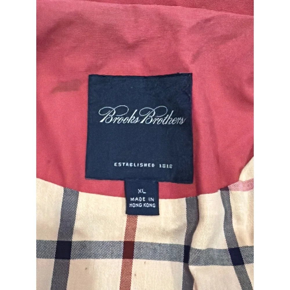 Brooks Brothers Harrington Jacket Mens Red Plaid Lined Full Zip XL